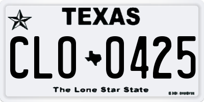 TX license plate CLO0425