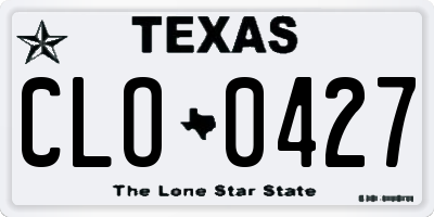 TX license plate CLO0427