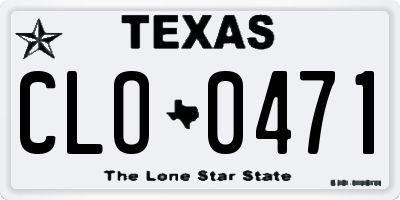 TX license plate CLO0471