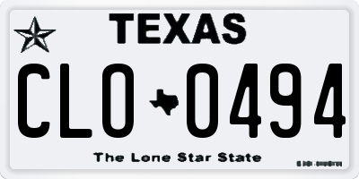 TX license plate CLO0494