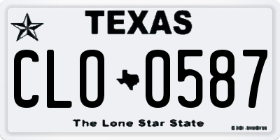 TX license plate CLO0587