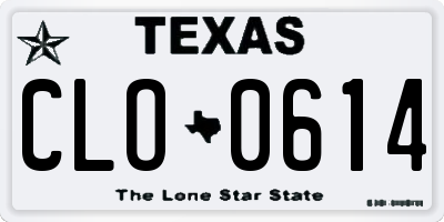 TX license plate CLO0614