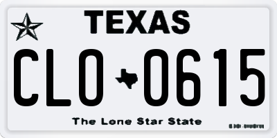 TX license plate CLO0615