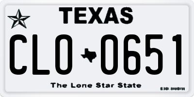 TX license plate CLO0651