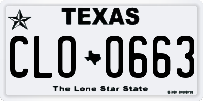 TX license plate CLO0663