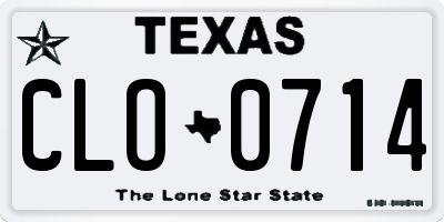 TX license plate CLO0714