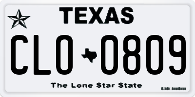TX license plate CLO0809