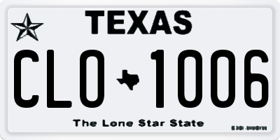 TX license plate CLO1006