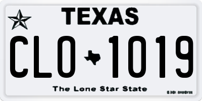 TX license plate CLO1019