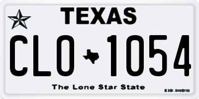 TX license plate CLO1054
