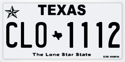 TX license plate CLO1112