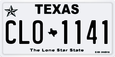 TX license plate CLO1141