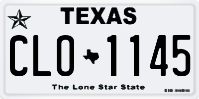 TX license plate CLO1145
