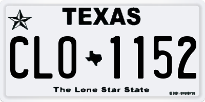 TX license plate CLO1152