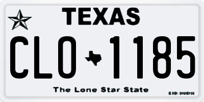 TX license plate CLO1185