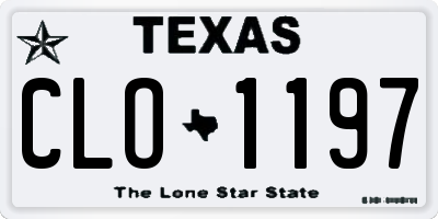 TX license plate CLO1197