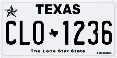 TX license plate CLO1236
