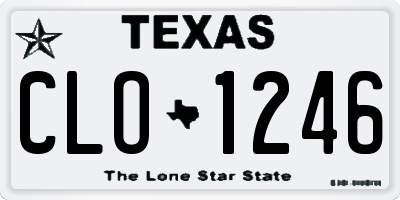 TX license plate CLO1246