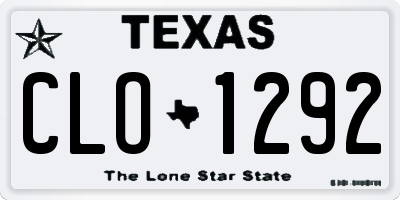 TX license plate CLO1292