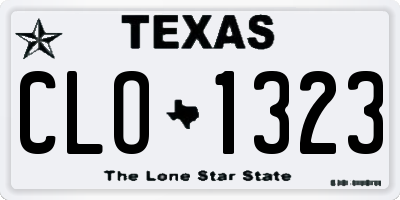 TX license plate CLO1323