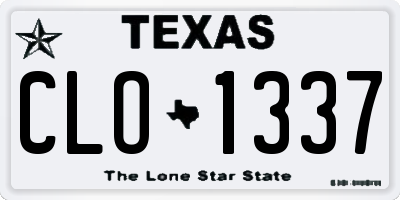 TX license plate CLO1337