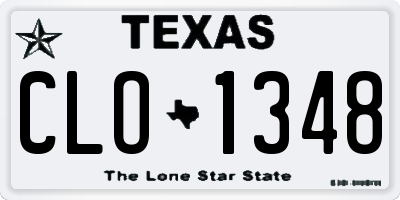 TX license plate CLO1348