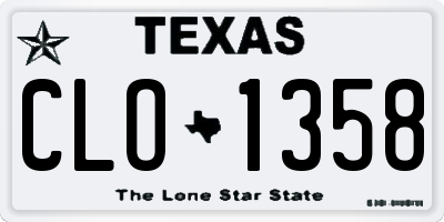 TX license plate CLO1358