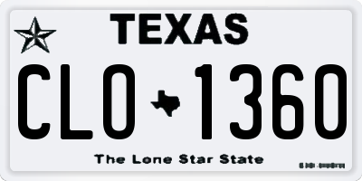 TX license plate CLO1360
