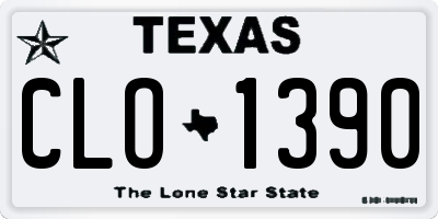 TX license plate CLO1390