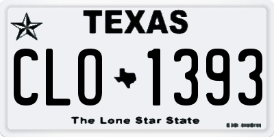 TX license plate CLO1393