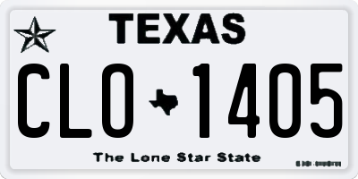 TX license plate CLO1405
