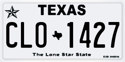 TX license plate CLO1427
