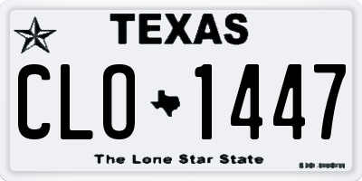 TX license plate CLO1447