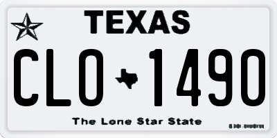 TX license plate CLO1490