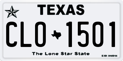 TX license plate CLO1501
