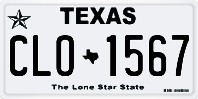 TX license plate CLO1567