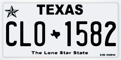 TX license plate CLO1582