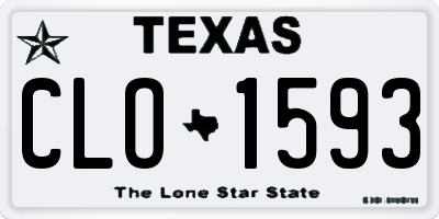 TX license plate CLO1593