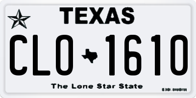 TX license plate CLO1610