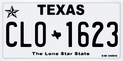 TX license plate CLO1623