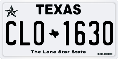 TX license plate CLO1630