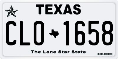 TX license plate CLO1658