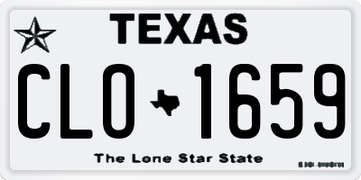 TX license plate CLO1659