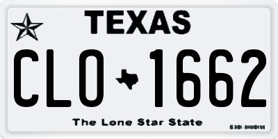 TX license plate CLO1662