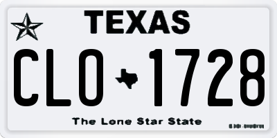 TX license plate CLO1728