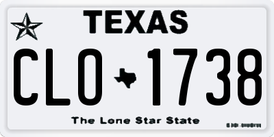 TX license plate CLO1738