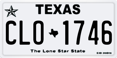 TX license plate CLO1746