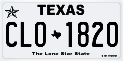 TX license plate CLO1820