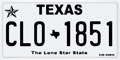 TX license plate CLO1851
