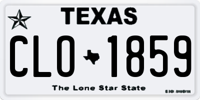 TX license plate CLO1859